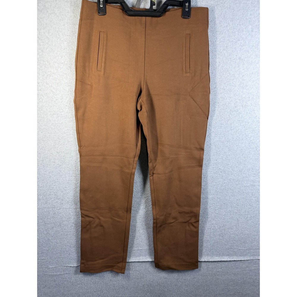 Chicos Pants Womens US Medium/8 (Chicos 1) Brown Ponte Slim Pull On Stretch